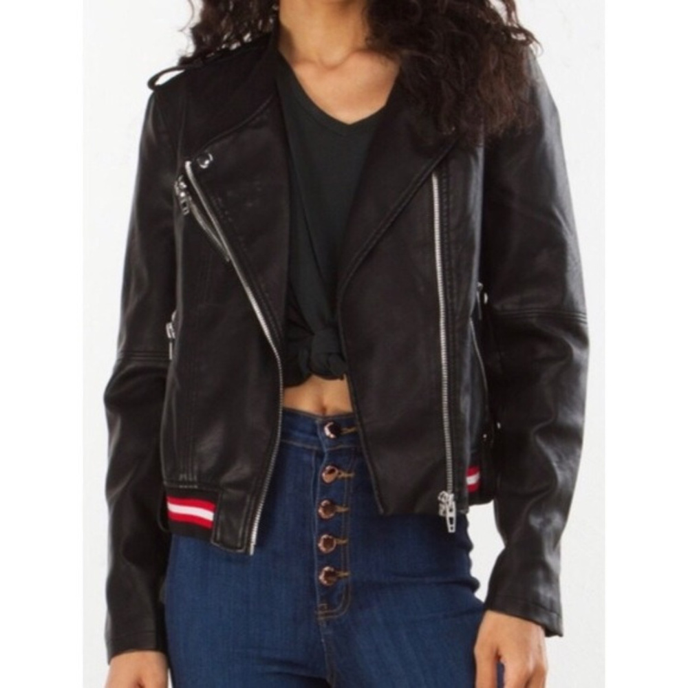 Blank NYC Leather Bomber Moto Jacket- NWT